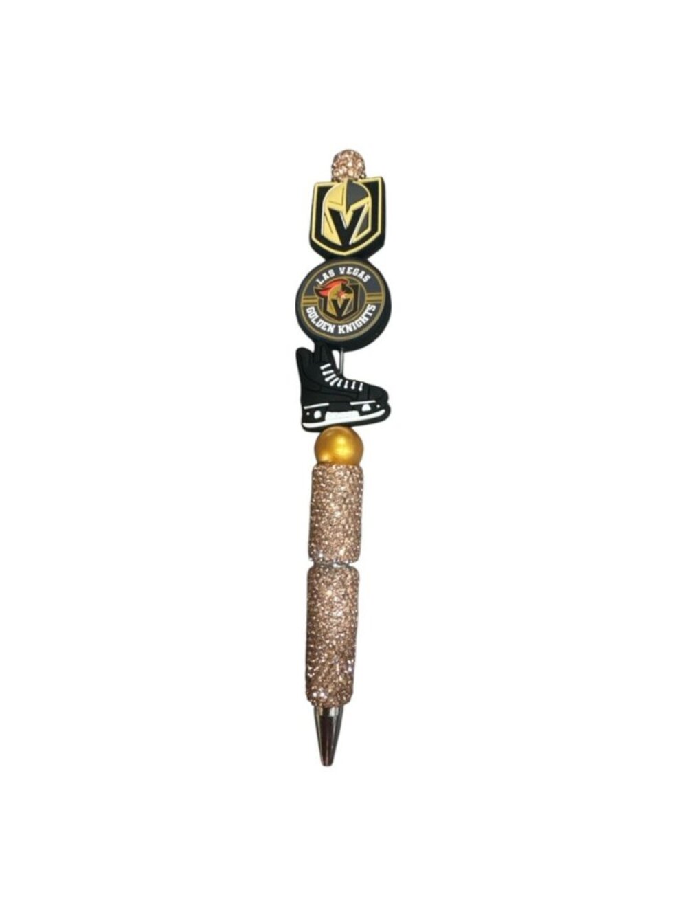 Hockey Rhinestone Glitter Pen with Logo & Hockey Skate Design